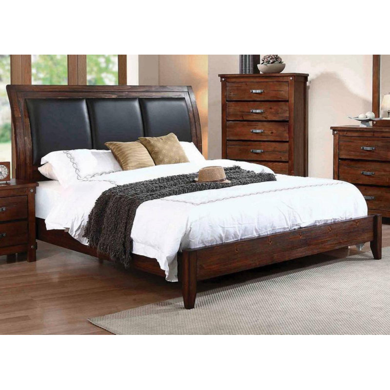Loon Peak® Angelynn Solid Wood and Upholstered Standard Bed Wayfair